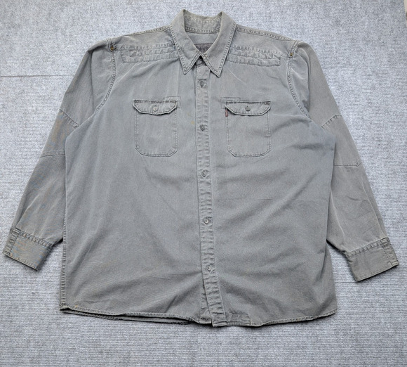 Levi's Other - Levis Canvas Button Up Shirt Mens XXL Gray Work Wear Utility Thick Cotton Rugged